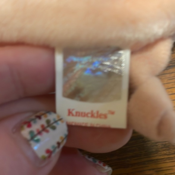 Knuckles the pig small ty beanie baby in excellent condition tag is perfect - Picture 5 of 7